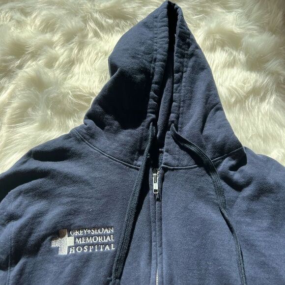 Grey’s Anatomy Navy Blue Zip Up Hoodie Sweatshirt - Picture 4 of 6